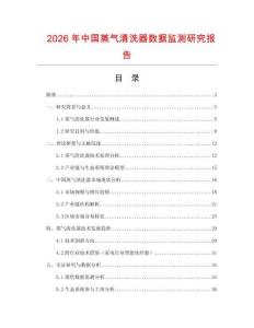 2026年中國蒸氣清洗器數據監測研究報告