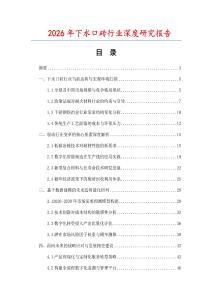 2026年下水口磚行業(yè)深度研究報(bào)告