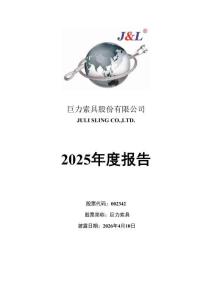 巨力索具：2025年年度報告