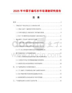 2025年中國手編毛衫市場調查研究報告