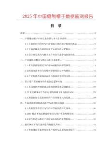 2025年中國(guó)縫制帽子數(shù)據(jù)監(jiān)測(cè)報(bào)告