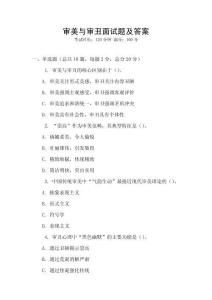 審美與審丑面試題及答案
