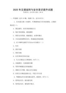 2025年交通规则与安全意识提升试题