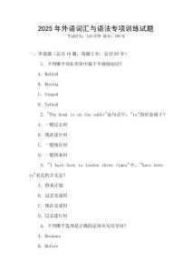 2025年外語詞匯與語法專項訓練試題