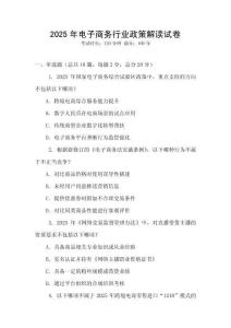 2025年電子商務行業政策解讀試卷