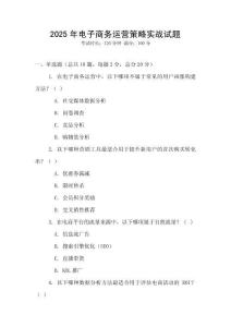 2025年電子商務(wù)運(yùn)營(yíng)策略實(shí)戰(zhàn)試題