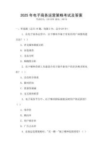 2025年電子商務(wù)運(yùn)營(yíng)策略考試及答案