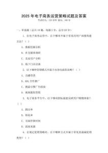 2025年電子商務(wù)運(yùn)營(yíng)策略試題及答案