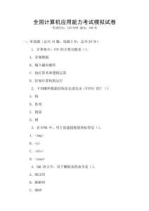 全國計算機應用能力考試模擬試卷