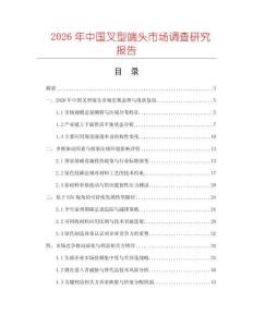 2026年中國叉型端頭市場調(diào)查研究報告