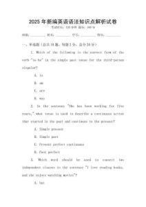 2025年新編英語語法知識點解析試卷
