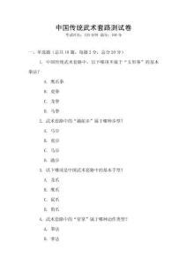 中國傳統(tǒng)武術(shù)套路測試卷