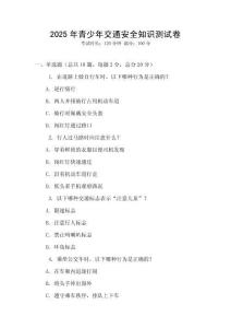 2025年青少年交通安全知識測試卷