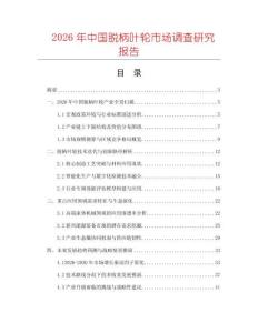 2026年中國脫柄葉輪市場調查研究報告