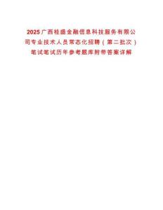 2025廣西桂盛金融信息科技服務(wù)有限公司專(zhuān)業(yè)技術(shù)人員常態(tài)化招聘（第二批次）筆試筆試歷年參考題庫(kù)附帶答案詳解
