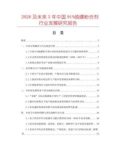 2026及未來(lái)5年中國(guó)91%硫磺粉合劑行業(yè)發(fā)展研究報(bào)告