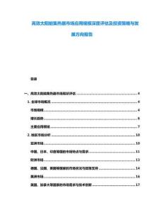 高效太陽能集熱器市場應(yīng)用規(guī)模深度評估及投資策略與發(fā)展方向報(bào)告