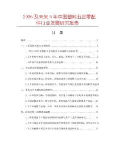 2026及未來5年中國塑料五金零配件行業(yè)發(fā)展研究報告