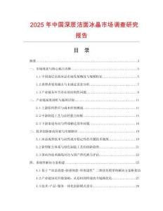 2025年中國深層潔面冰晶市場調(diào)查研究報告