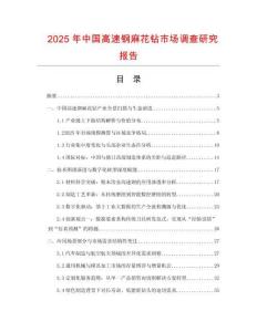 2025年中國高速鋼麻花鉆市場調查研究報告