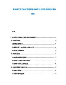 電動自行車充電樁市場需求供應(yīng)現(xiàn)狀分析及投資規(guī)劃評估報(bào)告