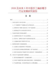 2026及未來5年中國手工編織帽子行業(yè)發(fā)展研究報(bào)告