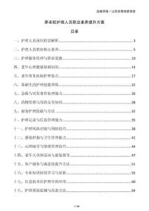 養(yǎng)老院護(hù)理人員職業(yè)素養(yǎng)提升方案