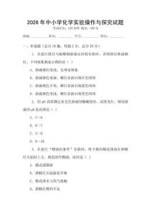 2026年中小學化學實驗操作與探究試題