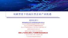 【專家】北大深圳研究院胡國慶：雙碳背景下的成長型企業(yè)產(chǎn)業(yè)機遇