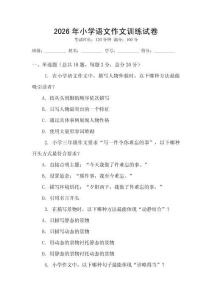2026年小學語文作文訓練試卷