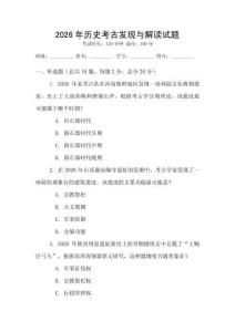 2026年歷史考古發(fā)現(xiàn)與解讀試題