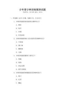 少年穿少林訓練服測試題
