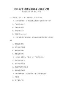 2025年市場營銷策略考試模擬試題