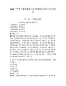 2026年青海省果洛藏族自治州單招職業(yè)適應(yīng)性考試題庫及答案詳解（必刷）