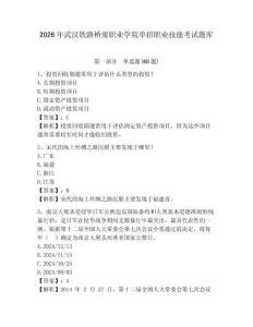 2026年武漢鐵路橋梁職業(yè)學院單招職業(yè)技能考試題庫帶答案詳解（黃金題型）