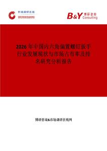 2026年中國內(nèi)六角偏置螺釘扳手行業(yè)發(fā)展現(xiàn)狀與市場占有率及排名研究分析報告