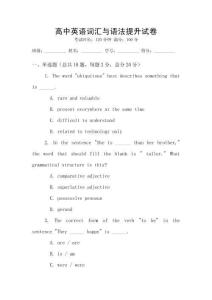 高中英語(yǔ)詞匯與語(yǔ)法提升試卷