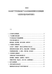 2025-2030房產開發商業地產行業市場深度調研及發展趨勢與投資價值評估研究報告