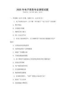 2025年電子商務(wù)專業(yè)課程試題
