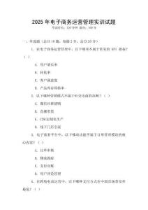 2025年電子商務運營管理實訓試題