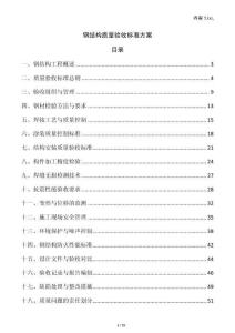 鋼結(jié)構(gòu)質(zhì)量驗(yàn)收標(biāo)準(zhǔn)方案