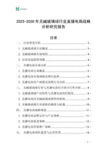 2025-2030年無堿玻璃球行業直播電商戰略分析研究報告