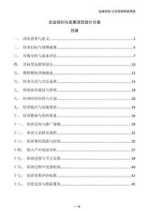 企業(yè)培訓(xùn)與發(fā)展項(xiàng)目設(shè)計(jì)方案