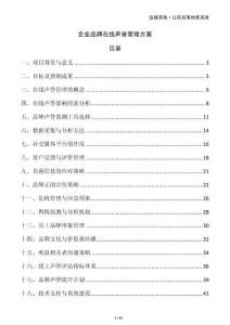 企業(yè)品牌在線聲譽管理方案