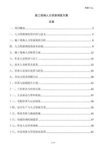 施工現(xiàn)場人力資源調(diào)度方案