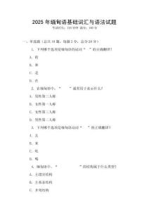 2025年緬甸語基礎詞匯與語法試題