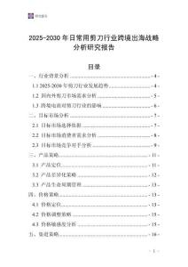 2025-2030年日常用剪刀行業跨境出海戰略分析研究報告
