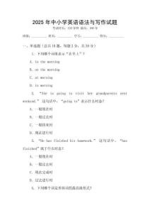 2025年中小學英語語法與寫作試題