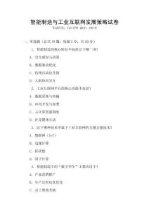 智能制造與工業互聯網發展策略試卷