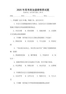 2025年高考政治道德修養試題